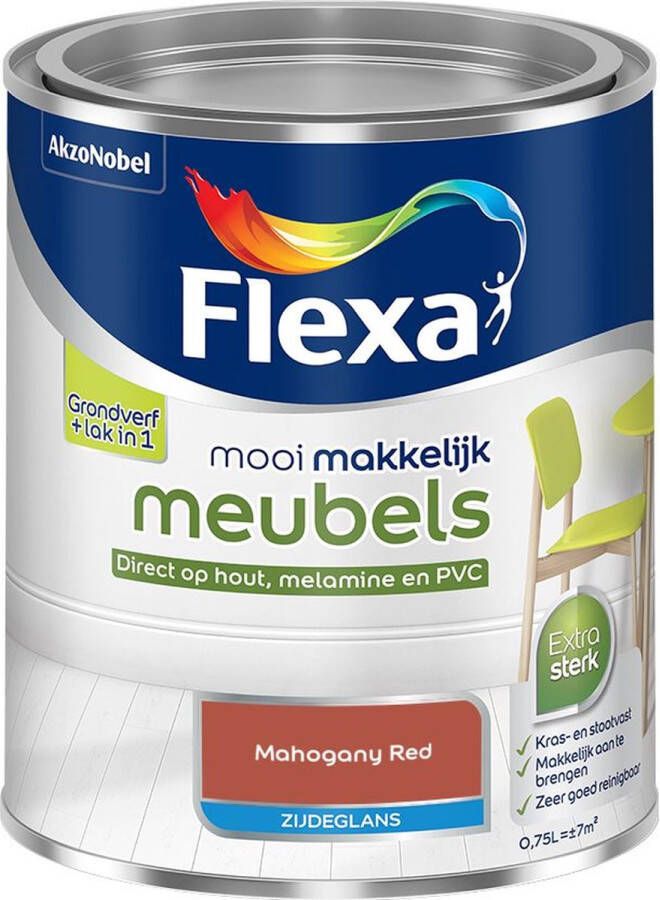 Flexa Mooi Makkelijk Meubels Zijdeglans Mahogany Red Kleur van het Jaar 2025 0 75L