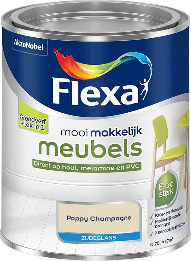 Flexa Mooi Makkelijk Meubels Zijdeglans Poppy Champagne Kleur van het Jaar 2025 0 75L