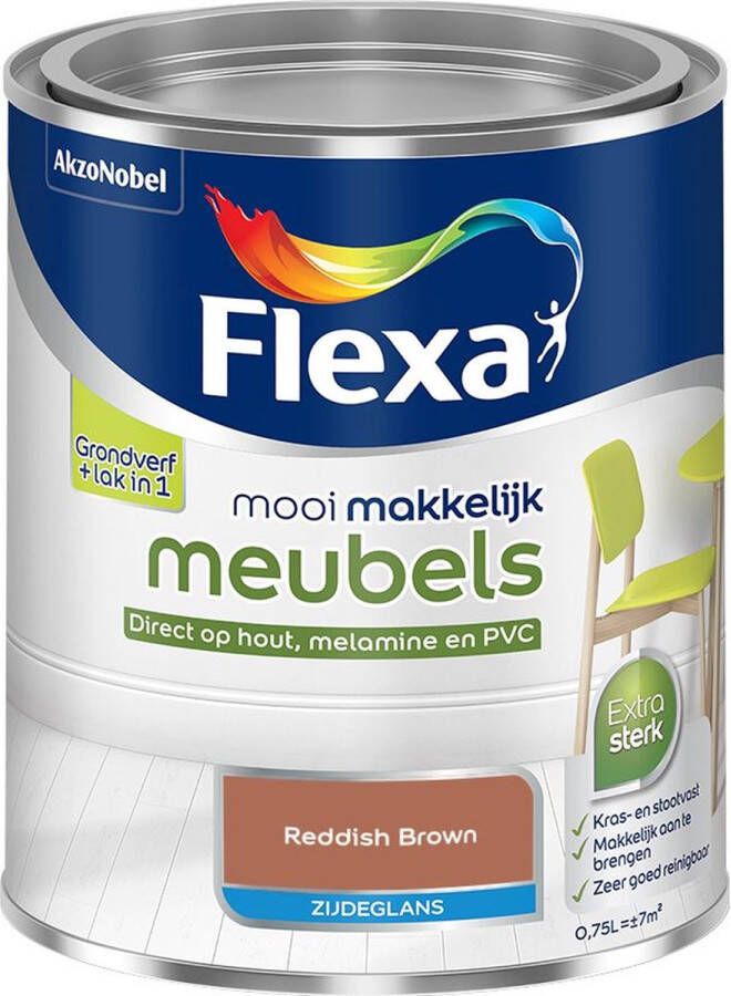 Flexa Mooi Makkelijk Meubels Zijdeglans Reddish Brown Kleur van het Jaar 2025 0 75L