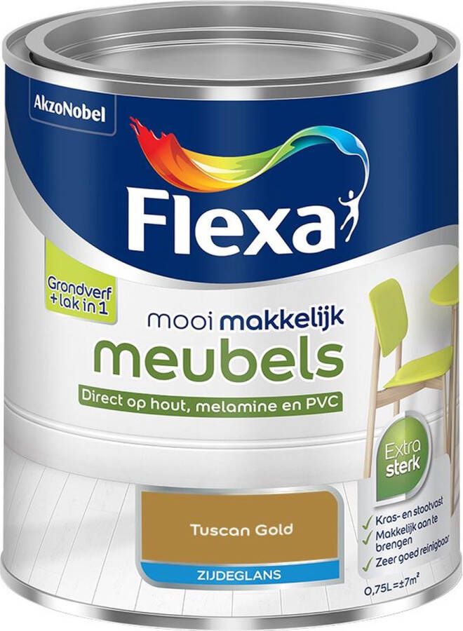 Flexa Mooi Makkelijk Meubels Zijdeglans Tuscan Gold Kleur van het Jaar 2025 0 75L