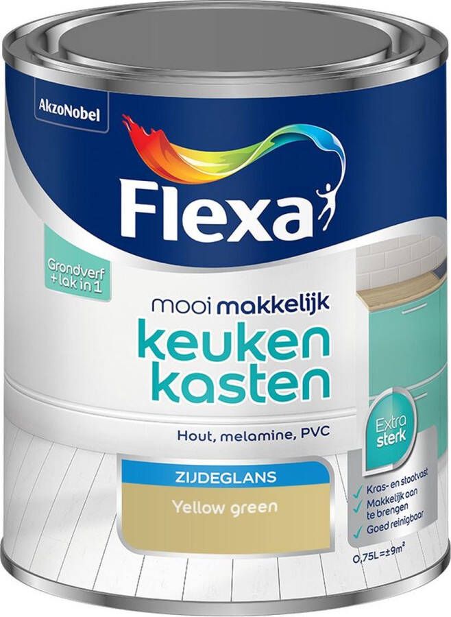 Flexa Mooi Makkelijk Verf Keukenkasten Yellow green Kleur van het jaar 2006 750ML