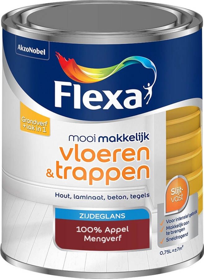 Flexa Mooi Makkelijk Verf Vloeren en Trappen Mengkleur 100% Appel 750 ml