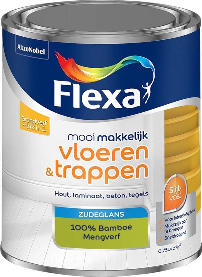 Flexa Mooi Makkelijk Verf Vloeren en Trappen Mengkleur 100% Bamboe 750 ml