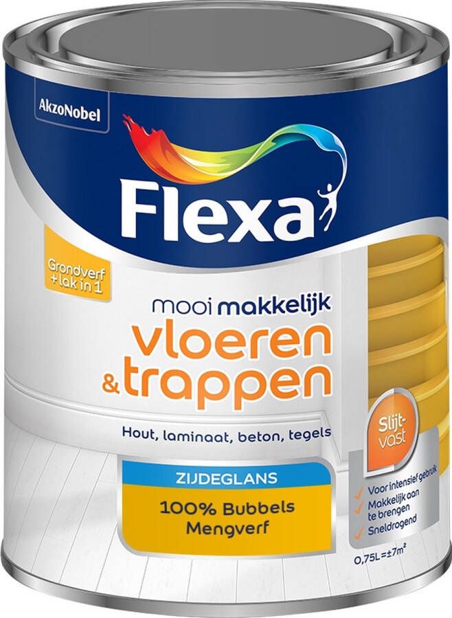 Flexa Mooi Makkelijk Verf Vloeren en Trappen Mengkleur 100% Bubbels 750 ml