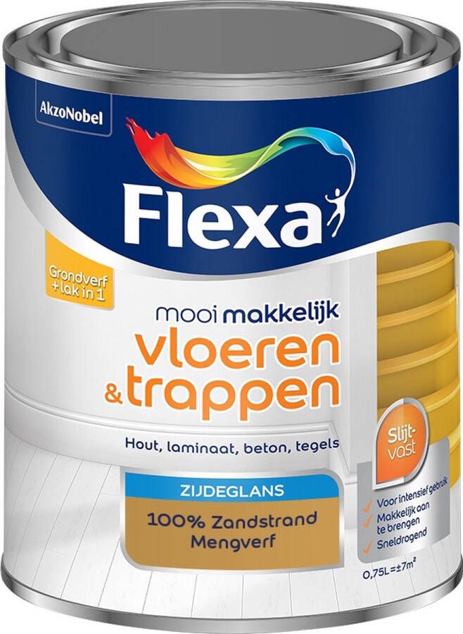 Flexa Mooi Makkelijk Verf Vloeren en Trappen Mengkleur 100% Zandstrand 750 ml