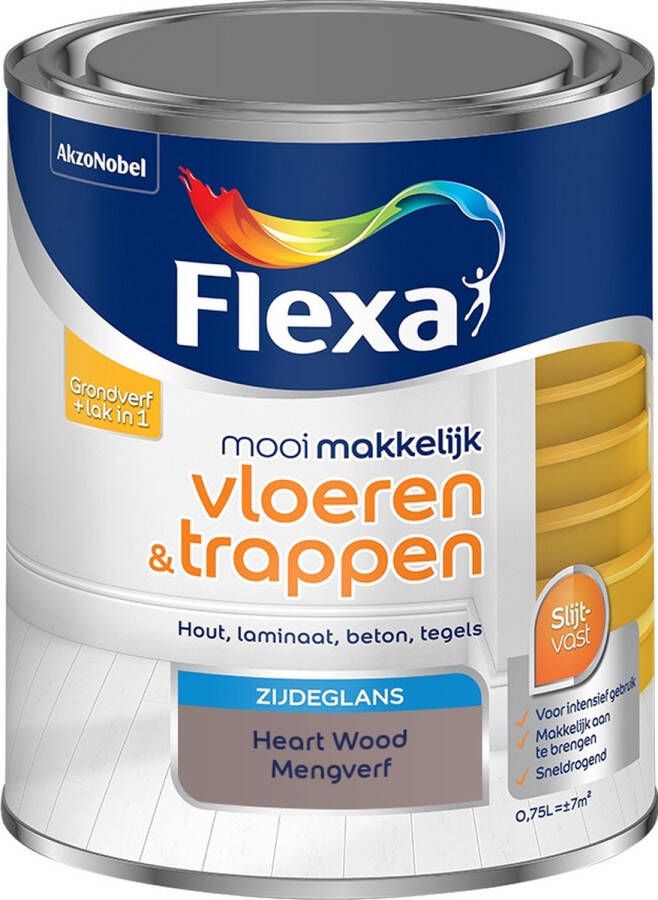 Flexa Mooi Makkelijk Verf Vloeren en Trappen Mengkleur Heart Wood 750 ml