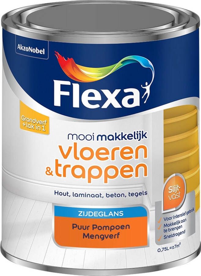 Flexa Mooi Makkelijk Verf Vloeren en Trappen Mengkleur Puur Pompoen 750 ml
