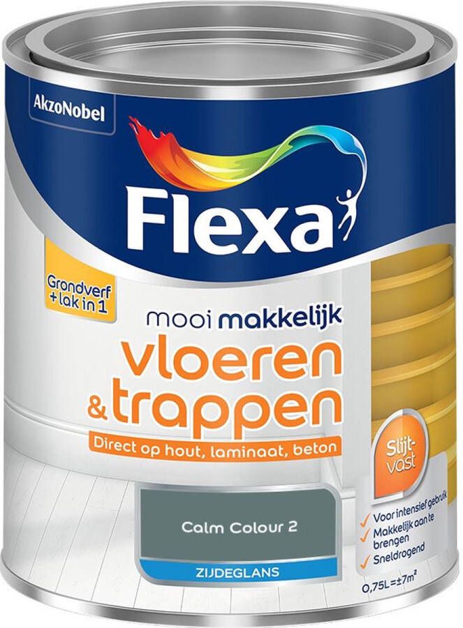 Flexa Mooi Makkelijk Vloeren & Trappen Zijdeglans Muurverf Calm Colour 2 750 Ml