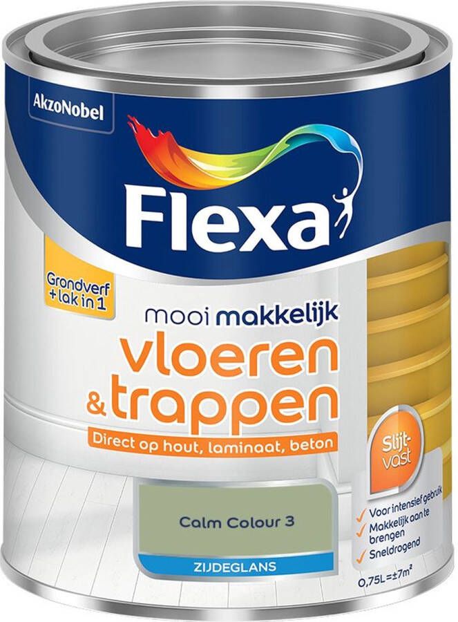 Flexa Mooi Makkelijk Vloeren & Trappen Zijdeglans Muurverf Calm Colour 3 750 Ml