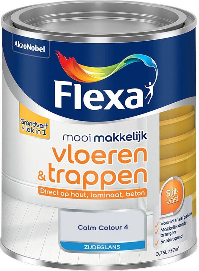 Flexa Mooi Makkelijk Vloeren & Trappen Zijdeglans Muurverf Calm Colour 4 750 Ml