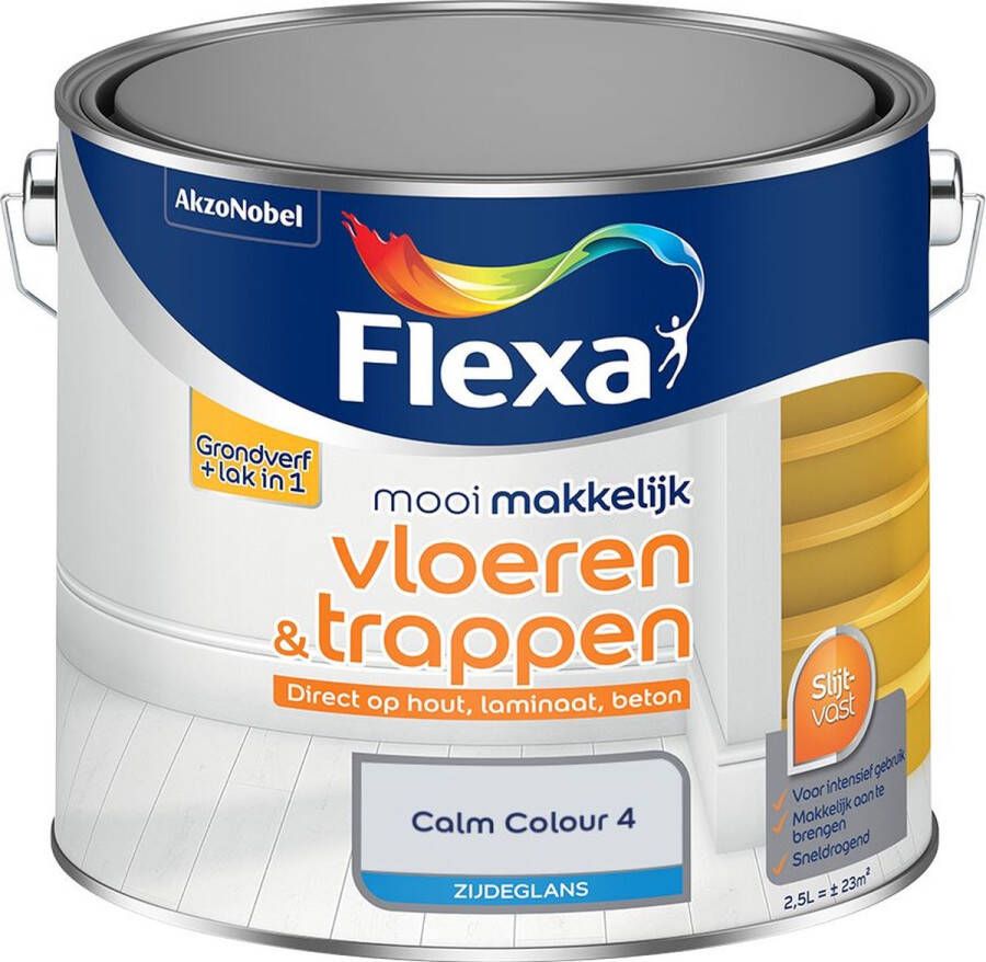 Flexa Mooi Makkelijk Verf Vloeren & Trappen Zijdeglans Calm Colour 4 2.5l