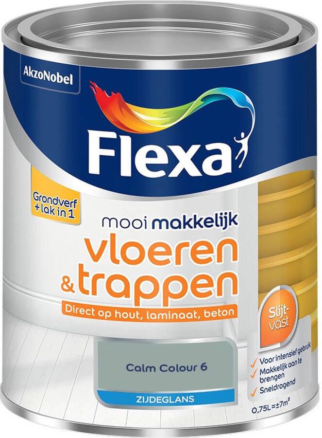 Flexa Mooi Makkelijk Vloeren & Trappen Zijdeglans Muurverf Calm Colour 6 750 Ml