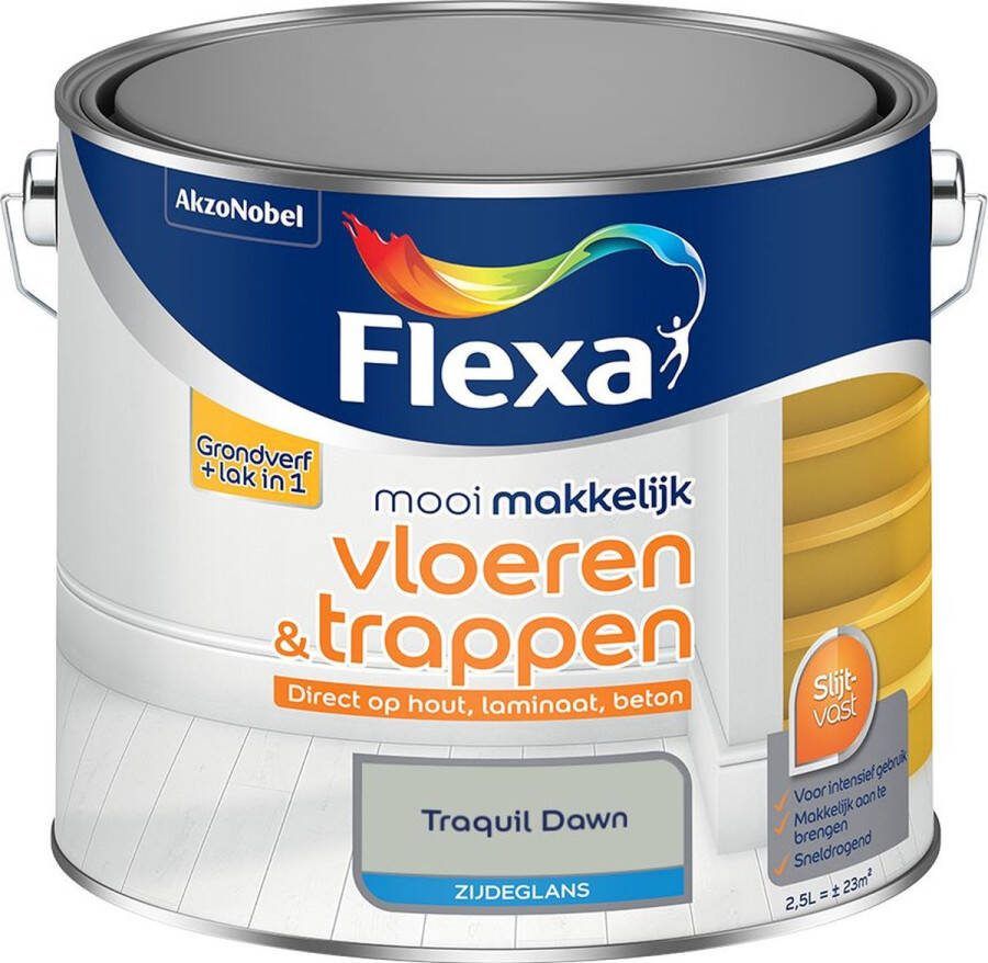 Flexa Mooi Makkelijk Verf Vloeren & Trappen Zijdeglans Traquil Dawn 2.5l