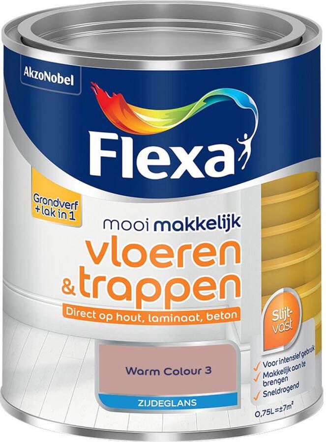 Flexa Mooi Makkelijk Vloeren & Trappen Zijdeglans Muurverf Warm Colour 3 750 Ml