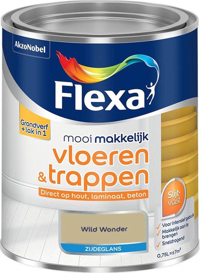 Flexa Mooi Makkelijk Verf Vloeren & Trappen Zijdeglans Wild Wonder 0 75l