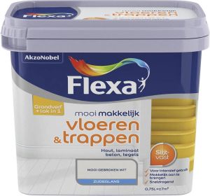 Flexa lak Mooi Makkelijk Vloeren & Trappen zijdeglans gebroken wit 750ml