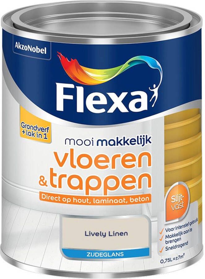 Flexa Mooi Makkelijk Vloeren & Trappen Zijdeglans Lively Linen Kleur van het Jaar 2025 0 75L