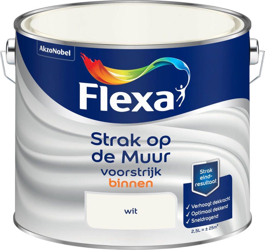 Flexa Strak op de muur watergedragen Voorstrijk Wit 2 5 liter