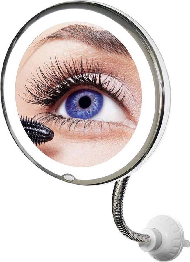 Flexible My Mirror 10x vergrotende make-up spiegel met zuignap en LED