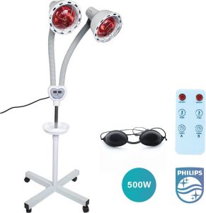 FLEXIE Infralux 500 – Infraroodlamp met Phillips Warmtelamp – voor Gewrichten Spieren Pijn Huid – Red Light Therapy – Rood Licht Therapie – 500Watt