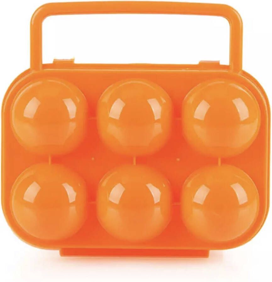 John Grouse opbergdoos eieren lunchbox met handvat 6 eieren houder oranje