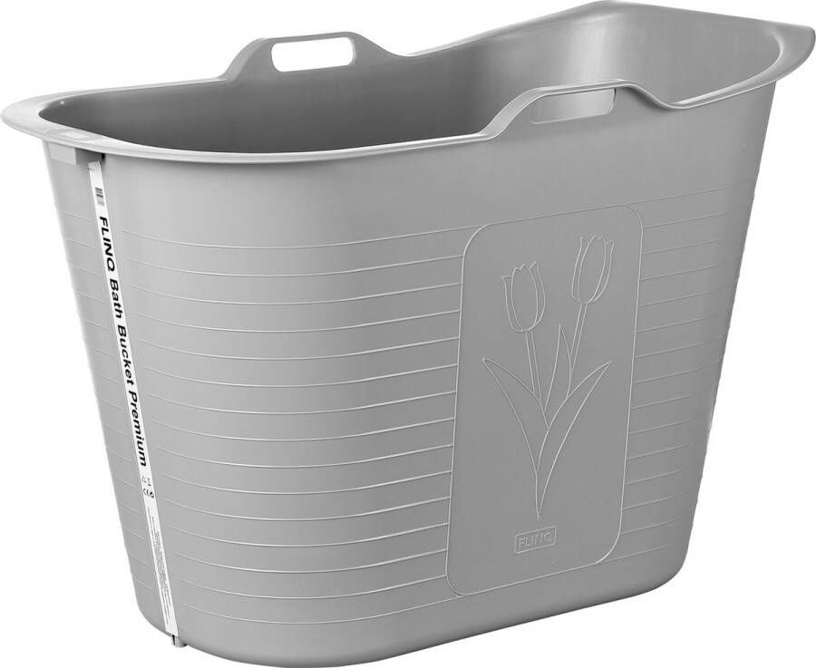 FlinQ Bath Bucket Premium Badkuip Zitbad Thermometer 165L Grijs