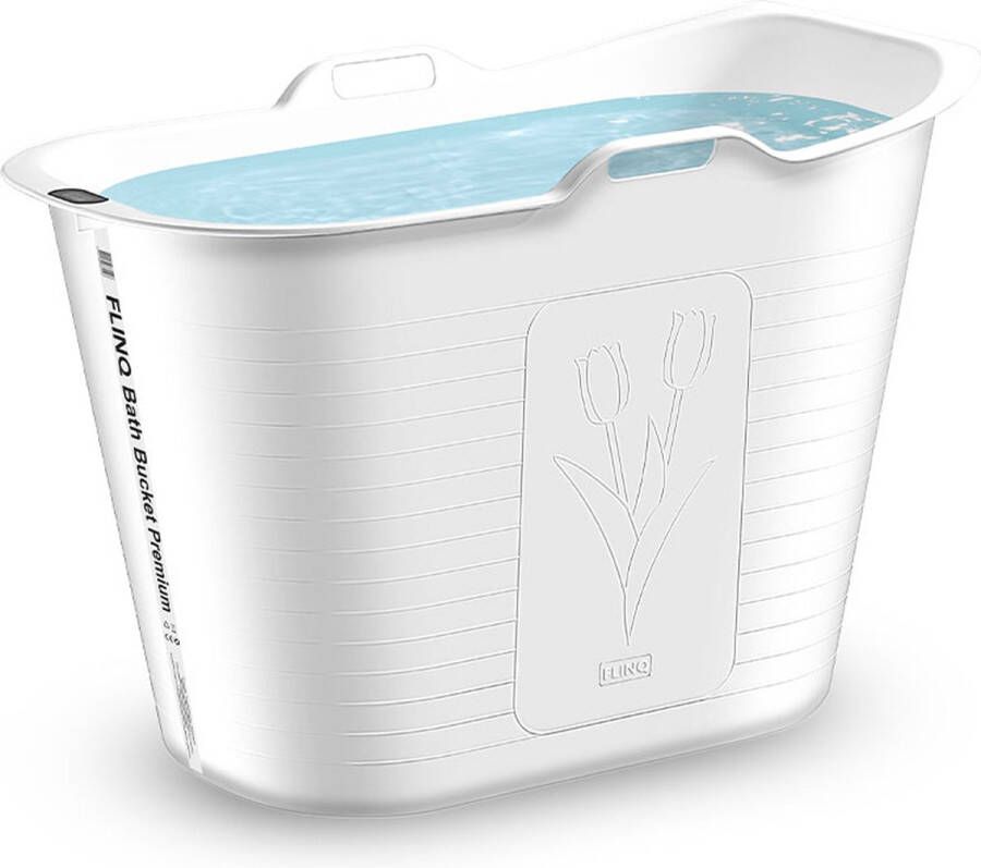 FlinQ Bath Bucket Premium Badkuip Zitbad Incl Thermometer Wit