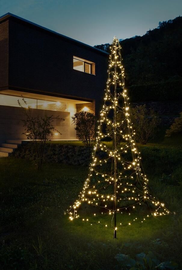 FlinQ Vlaggenmast Kerstboom 3m Warmwit Licht Kerstboom 480LEDS Kerstboom Verlichting Kerstverlichting Buiten