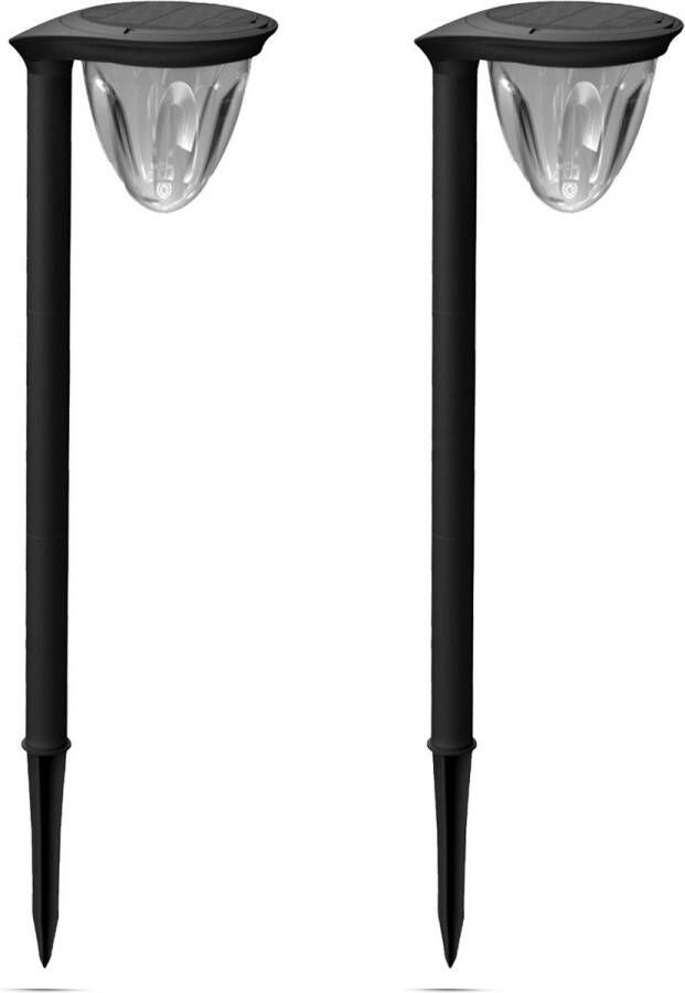 FlinQ Juno Solar Tuinverlichting op zonne-energie Multifunctioneel 2-pack Zwart