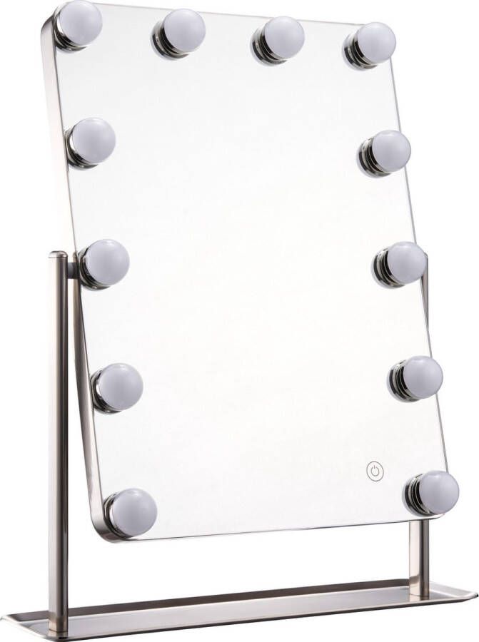 FlinQ Design Hollywood Make up Spiegel 360 graden kantelbaar 12 LED lampjes Ideale Make up Spiegel Drie Lichtmodi