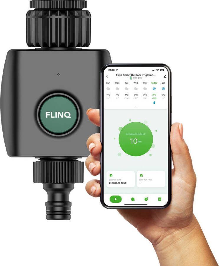 FlinQ Smart Irrigatiesysteem Besproeiingscomputer Alexa & Google Assistant Zwart