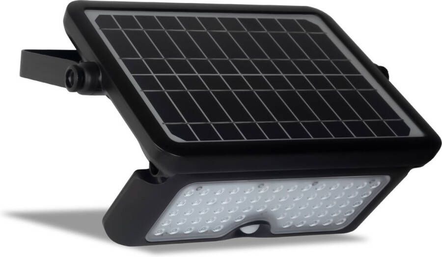 FlinQ Floodlicht- Solar Wandlamp Solar Tuinverlichting Zonne-energie Bewegingssensor Multifunctioneel -10W Zwart