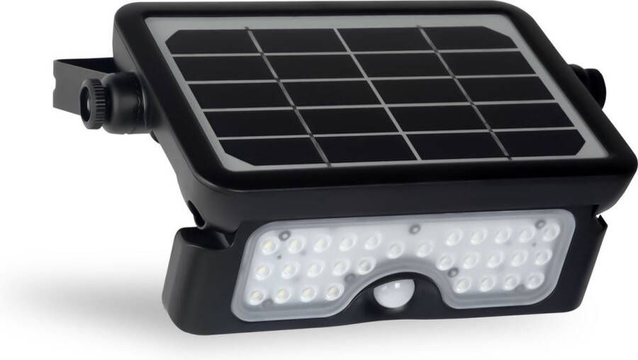 FlinQ Floodlicht- Solar Wandlamp Solar Tuinverlichting Zonne-energie Bewegingssensor Multifunctioneel -5W Zwart