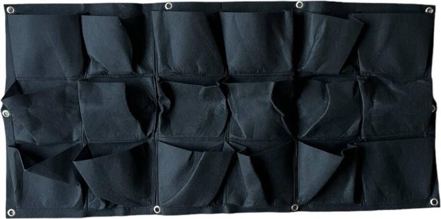 Flokoo Horizontale tuin met 18 Plantenzakken voor Buiten en Binnen Hangende Plantenzak 100 cm x 50 cm Hangende Moestuin Plantenwand Verticale Tuin Plantenzakken voor 18 planten Plantenmuur