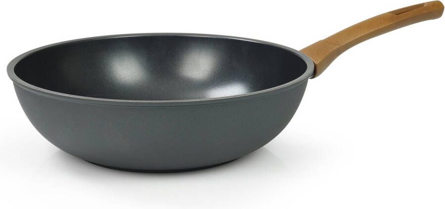 Flonal Diversa Wokpan Ø28 cm 100% gerecycled aluminium PFOA vrij ergonomische handgreep MagmaTech Plus antikleeflaag geschikt voor alle warmtebronnen