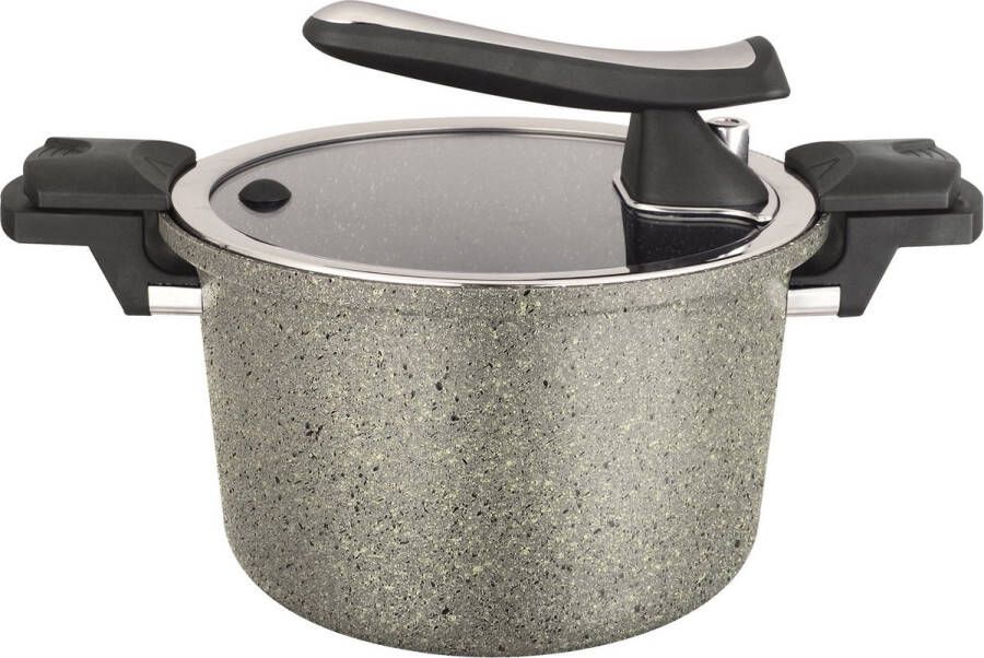 Flonal Monolite Snelkookpan 6 liter 100% PFOA vrij aluminium Magma-Tech-Plus antikleeflaag ergonomische handgreep geschikt voor alle warmtebronnen 24 cm