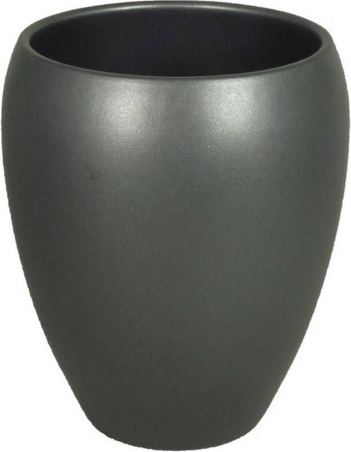 Floran Bloemen vaas vazen mat antraciet van keramiek D20 x H23.5 cmï¿½- Bloempot plantenpot bloemenvaas