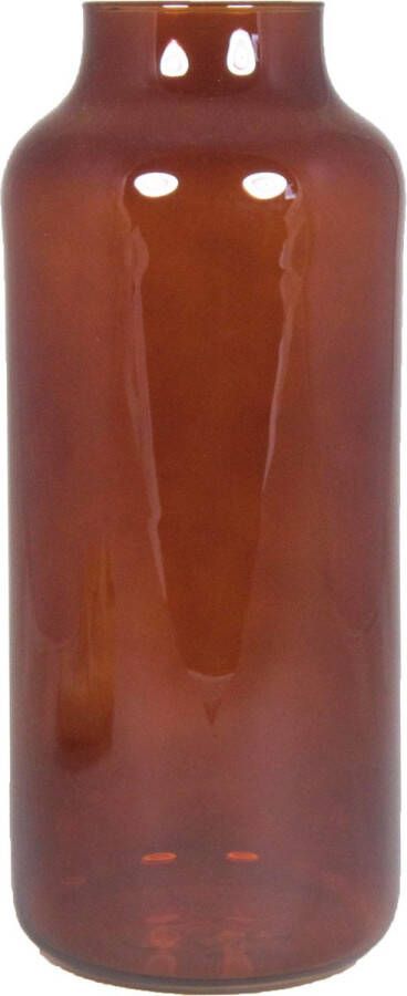 Floran Bloemenvaas Milan transparant bruin glas D15 x H35 cm melkbus vaas met smalle hals Vazen