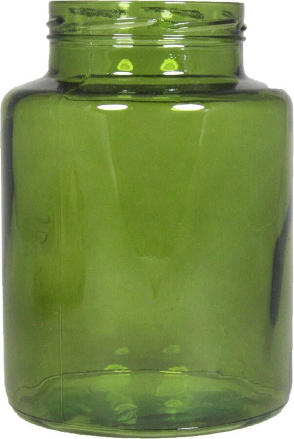 Floran Bloemenvaas Asymmetrisch groen transparant glas H25 x D17 cm