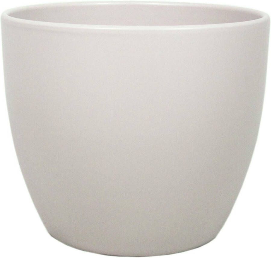 Floran Bloempot in kleur mat taupe keramiek voor kamerplant H19 x D22.5 cm- plantenpotten binnen
