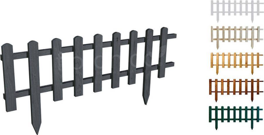Floranica Grenen tuinhek Vampier houten hek insteekhek houten omheining tuinhekpanelen hekwerk voor bloemperken groentegewassen pad 1 stuk 104cm 40cm hoog Antraciet