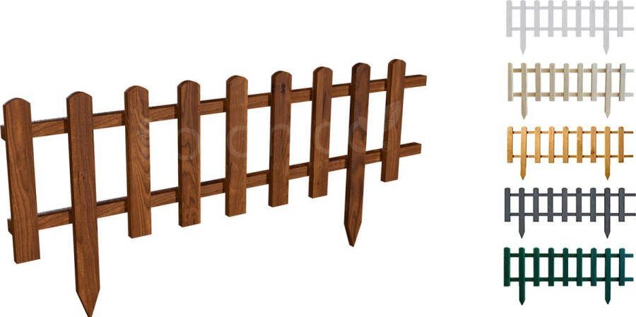 Floranica Grenen tuinhek Vampier houten hek insteekhek houten omheining tuinhekpanelen hekwerk voor bloemperken groentegewassen pad 1 stuk 104cm 20cm hoog Bruin