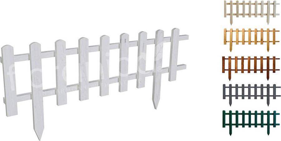 Floranica Grenen tuinhek Vampier houten hek insteekhek houten omheining tuinhekpanelen hekwerk voor bloemperken groentegewassen pad 1 stuk 104cm 40cm hoog Wit