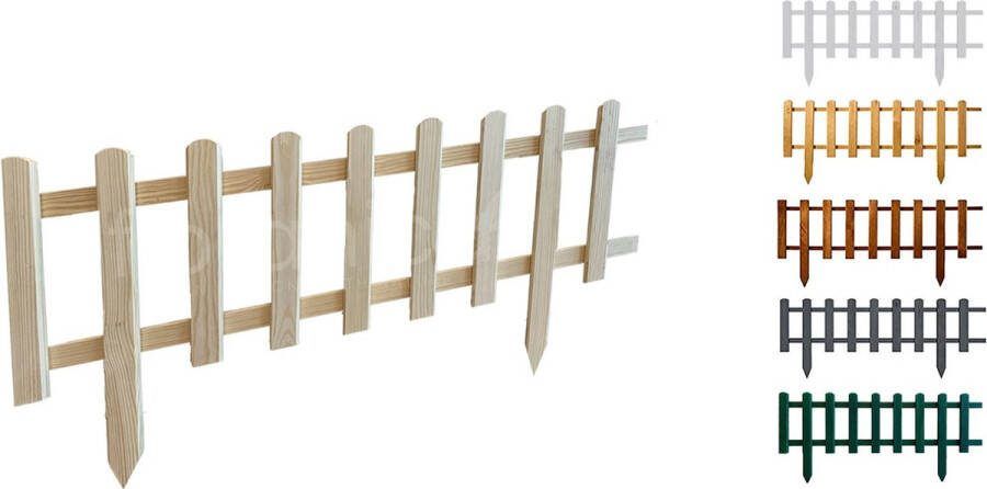 Floranica Grenen tuinhek Vampier houten hek insteekhek houten omheining tuinhekpanelen hekwerk voor bloemperken groentegewassen pad 1 stuk 104cm 30cm hoog Onbehandeld