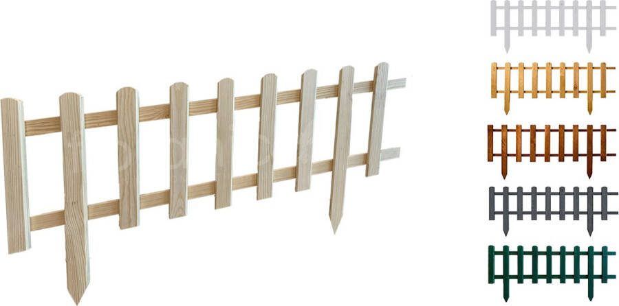 Floranica Grenen tuinhek Vampier houten hek insteekhek houten omheining tuinhekpanelen hekwerk voor bloemperken groentegewassen pad 1 stuk 104cm 20cm hoog Onbehandeld