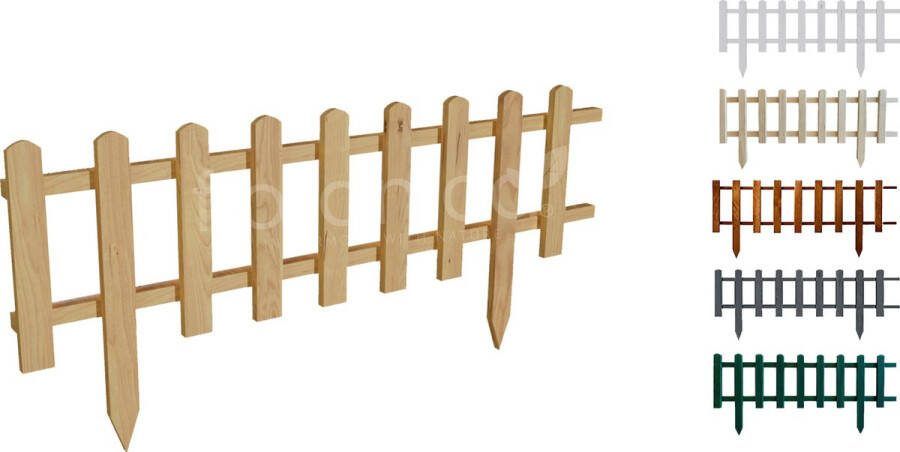 Floranica Grenen tuinhek Vampier houten hek insteekhek houten omheining tuinhekpanelen hekwerk voor bloemperken groentegewassen pad 1 stuk 104cm 20cm hoog Natuurlijk