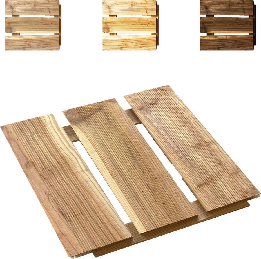 Floranica Houten terrastegels 1 STK. 30x30 cm Lariks Onbehandeld Vloer voor de sauna terras of balkon Houten tegel in de tuin Gefreesd oppervlak Balkontegels Drie maten en kleuren