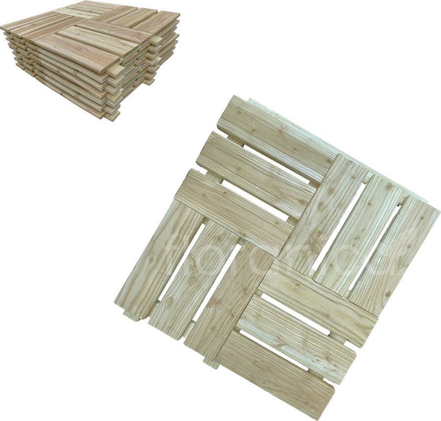 Floranica Houten terrastegels mozaïek 1 stuk 60x60 cm Tuintegel Lariks Niet-geïmpregneerd Vloer voor terras patio balkon Tuinterras Tuintegels EU