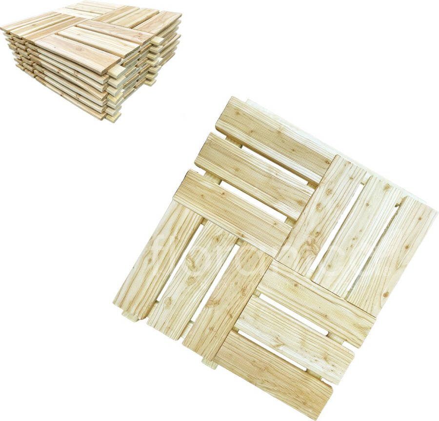 Floranica Houten terrastegels mozaïek 1 stuk 60x60 cm Tuintegels Lariks Natuurlijke kleur Terrasvloer Terras Balkon Tuinterras Tuintegels Geïmpregneerd EU