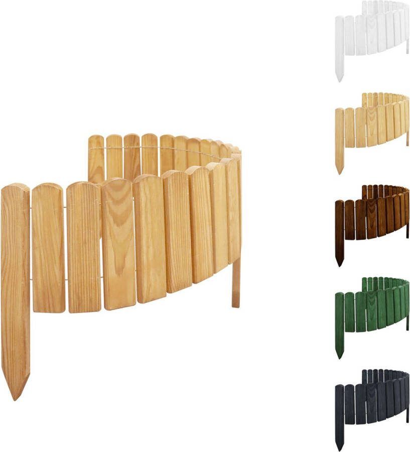 Floranica Rollborder Flexibele houten hek 100 x 30 cm Natuur Dennenhout Tuinbedranding bedranddecoratie voor tuinafscheiding gazonrandafscheiding tuinafscheiding voor gazons